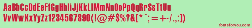 Gymncomp Font – Red Fonts on Green Background