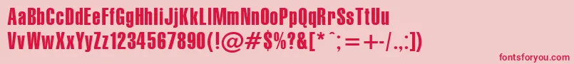 Gymncomp Font – Red Fonts on Pink Background