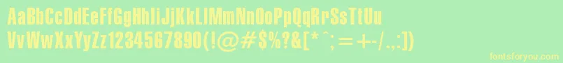 Gymncomp Font – Yellow Fonts on Green Background