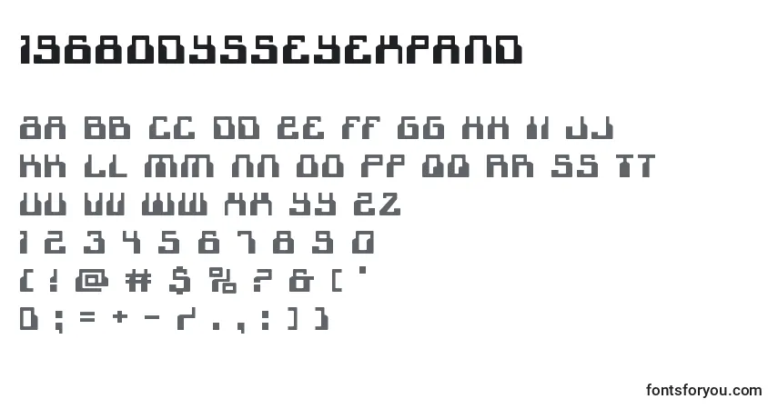 A fonte 1968odysseyexpand – alfabeto, números, caracteres especiais
