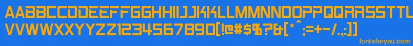 フォントRpm – オレンジ色の文字が青い背景にあります。