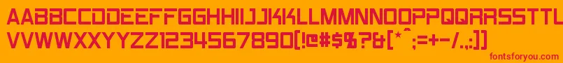 Rpm-Schriftart – Rote Schriften auf orangefarbenem Hintergrund
