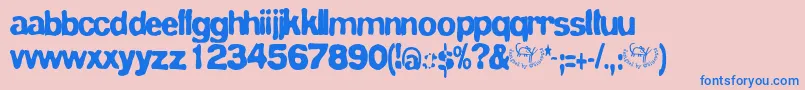 フォントBluevelvet – ピンクの背景に青い文字