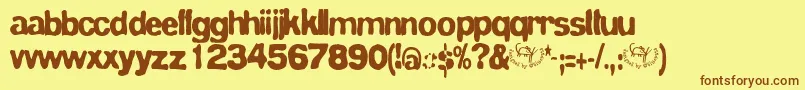 Bluevelvet Font – Brown Fonts on Yellow Background