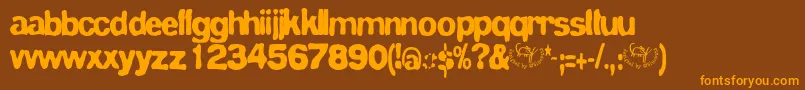 Więcej informacji o czcionce Bluevelvet Czcionka Bluevelvet – pomarańczowe czcionki na brązowym tle