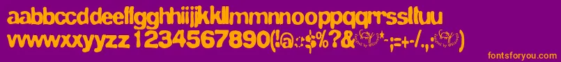 Bluevelvet-Schriftart – Orangefarbene Schriften auf violettem Hintergrund