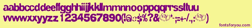 Bluevelvet Font – Purple Fonts on Yellow Background