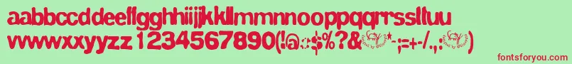 Bluevelvet Font – Red Fonts on Green Background