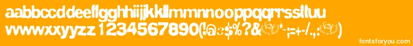 Bluevelvet-Schriftart – Weiße Schriften auf orangefarbenem Hintergrund