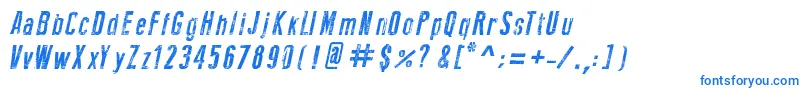 Police NewPressErodedItalic – polices bleues sur fond blanc