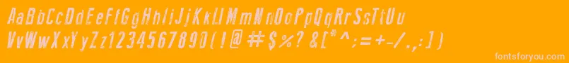 NewPressErodedItalic Font – Pink Fonts on Orange Background