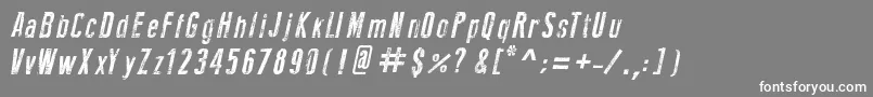 NewPressErodedItalic Font – White Fonts on Gray Background