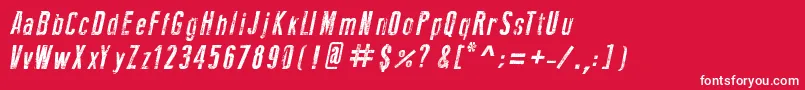 NewPressErodedItalic Font – White Fonts on Red Background