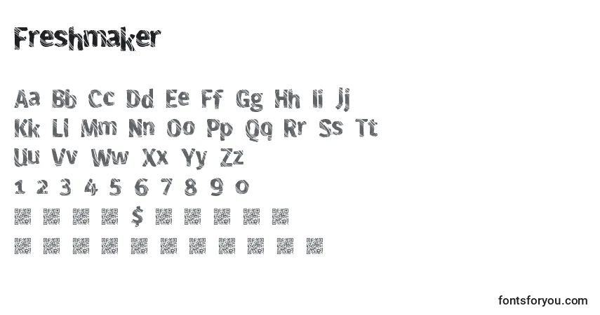 Czcionka Freshmaker – alfabet, cyfry, specjalne znaki