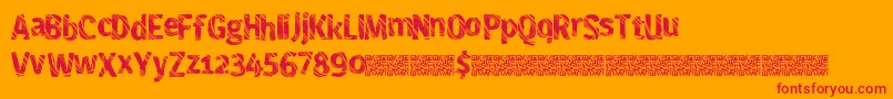 Freshmaker-Schriftart – Rote Schriften auf orangefarbenem Hintergrund