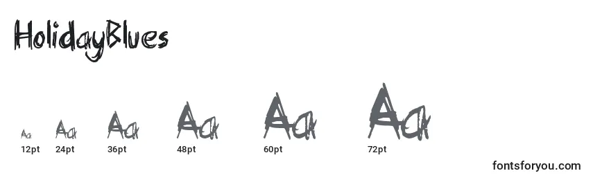 HolidayBlues Font Sizes