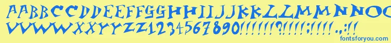 Jangb Font – Blue Fonts on Yellow Background
