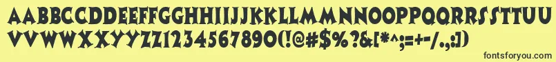 CoasternarrowRegular Font – Black Fonts on Yellow Background