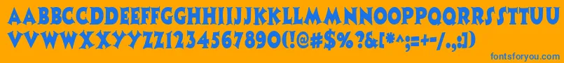 CoasternarrowRegular Font – Blue Fonts on Orange Background