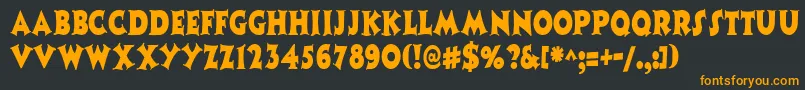 CoasternarrowRegular Font – Orange Fonts on Black Background