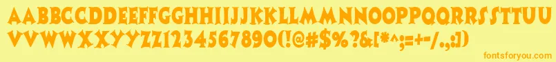 CoasternarrowRegular Font – Orange Fonts on Yellow Background