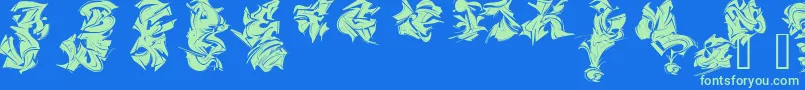Maels Font – Green Fonts on Blue Background
