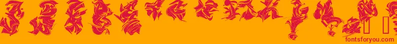 Maels Font – Red Fonts on Orange Background