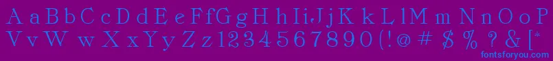 ClassicaRomanRegular-Schriftart – Blaue Schriften auf violettem Hintergrund