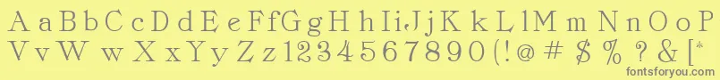 ClassicaRomanRegular Font – Gray Fonts on Yellow Background