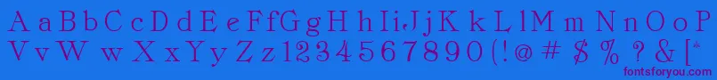 ClassicaRomanRegular Font – Purple Fonts on Blue Background