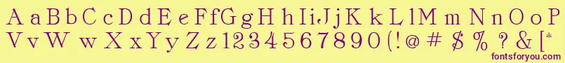 ClassicaRomanRegular Font – Purple Fonts on Yellow Background