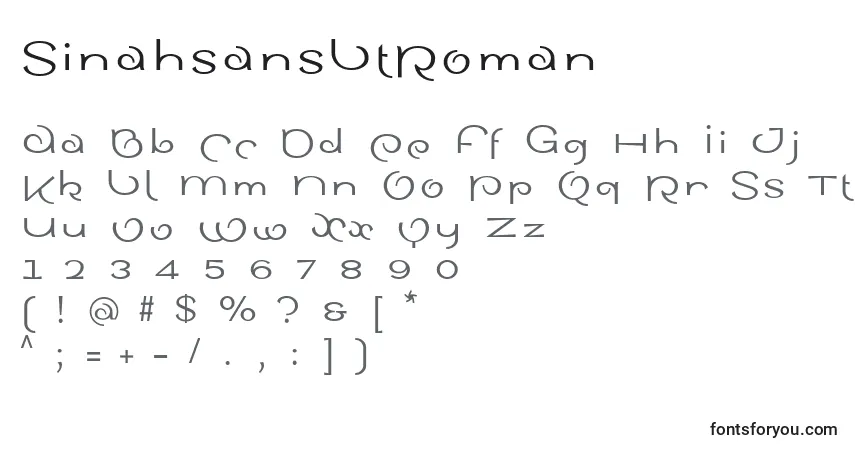 Czcionka SinahsansLtRoman – alfabet, cyfry, specjalne znaki