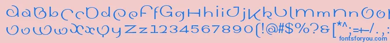 SinahsansLtRoman-Schriftart – Blaue Schriften auf rosa Hintergrund