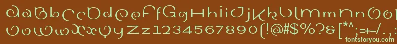 SinahsansLtRoman-fontti – vihreät fontit ruskealla taustalla