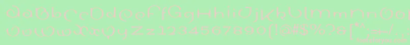 SinahsansLtRoman-fontti – vaaleanpunaiset fontit vihreällä taustalla