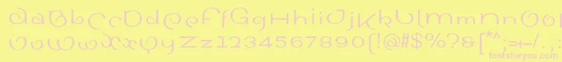 フォントSinahsansLtRoman – ピンクのフォント、黄色の背景