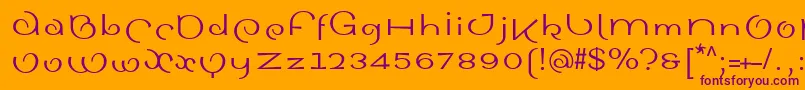 SinahsansLtRoman-Schriftart – Violette Schriften auf orangefarbenem Hintergrund