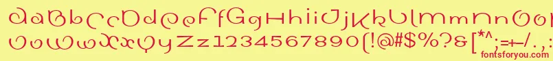 フォントSinahsansLtRoman – 赤い文字の黄色い背景