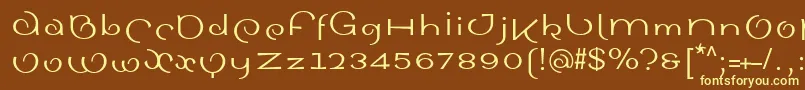 SinahsansLtRoman-fontti – keltaiset fontit ruskealla taustalla
