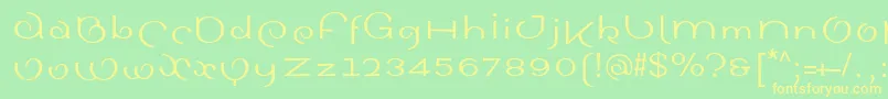 SinahsansLtRoman-Schriftart – Gelbe Schriften auf grünem Hintergrund