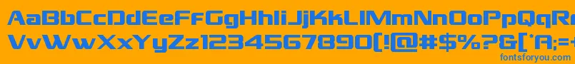 Grandnational Font – Blue Fonts on Orange Background