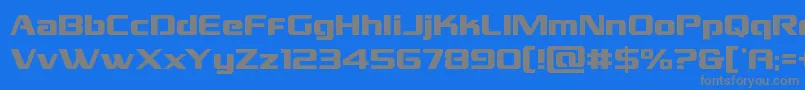 フォントGrandnational – 青い背景に灰色の文字