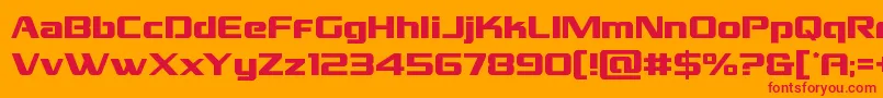 フォントGrandnational – オレンジの背景に赤い文字