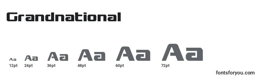 Grandnational Font Sizes