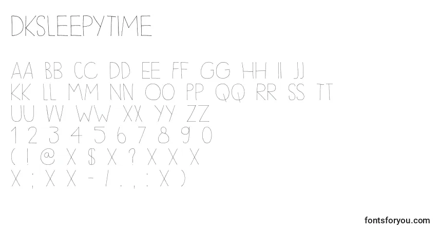 Czcionka DkSleepyTime – alfabet, cyfry, specjalne znaki
