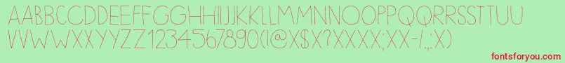 DkSleepyTime Font – Red Fonts on Green Background