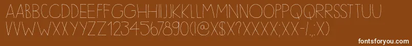 DkSleepyTime-fontti – valkoiset fontit ruskealla taustalla
