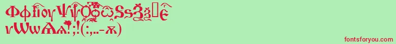 Mria Font – Red Fonts on Green Background