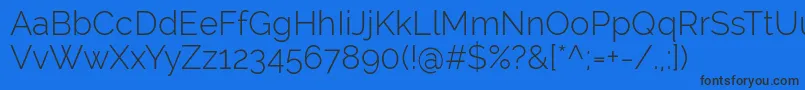 RalewayLight Font – Black Fonts on Blue Background