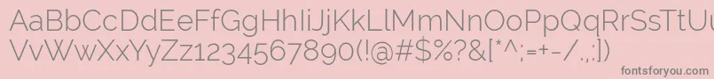 RalewayLight Font – Gray Fonts on Pink Background